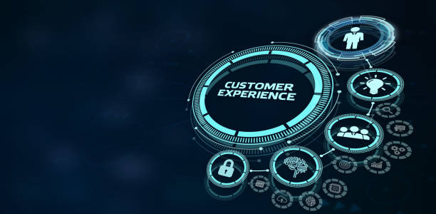 CUSTOMER EXPERIENCE inscription, social networking concept. Business, Technology, Internet and network concept.